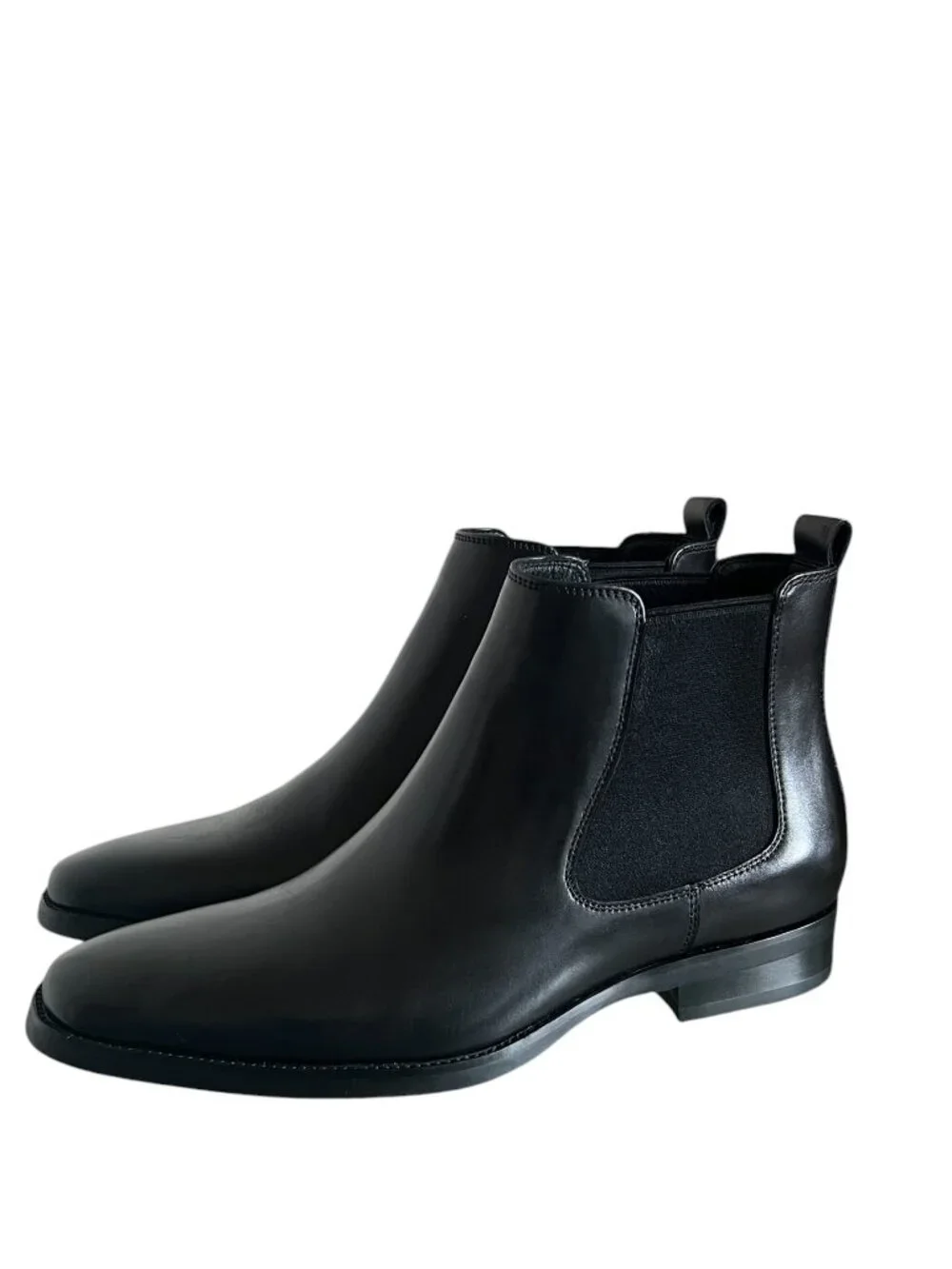 Gifennse NEW Men's handmade leather Chelsea Boots In Black Size 8.5
